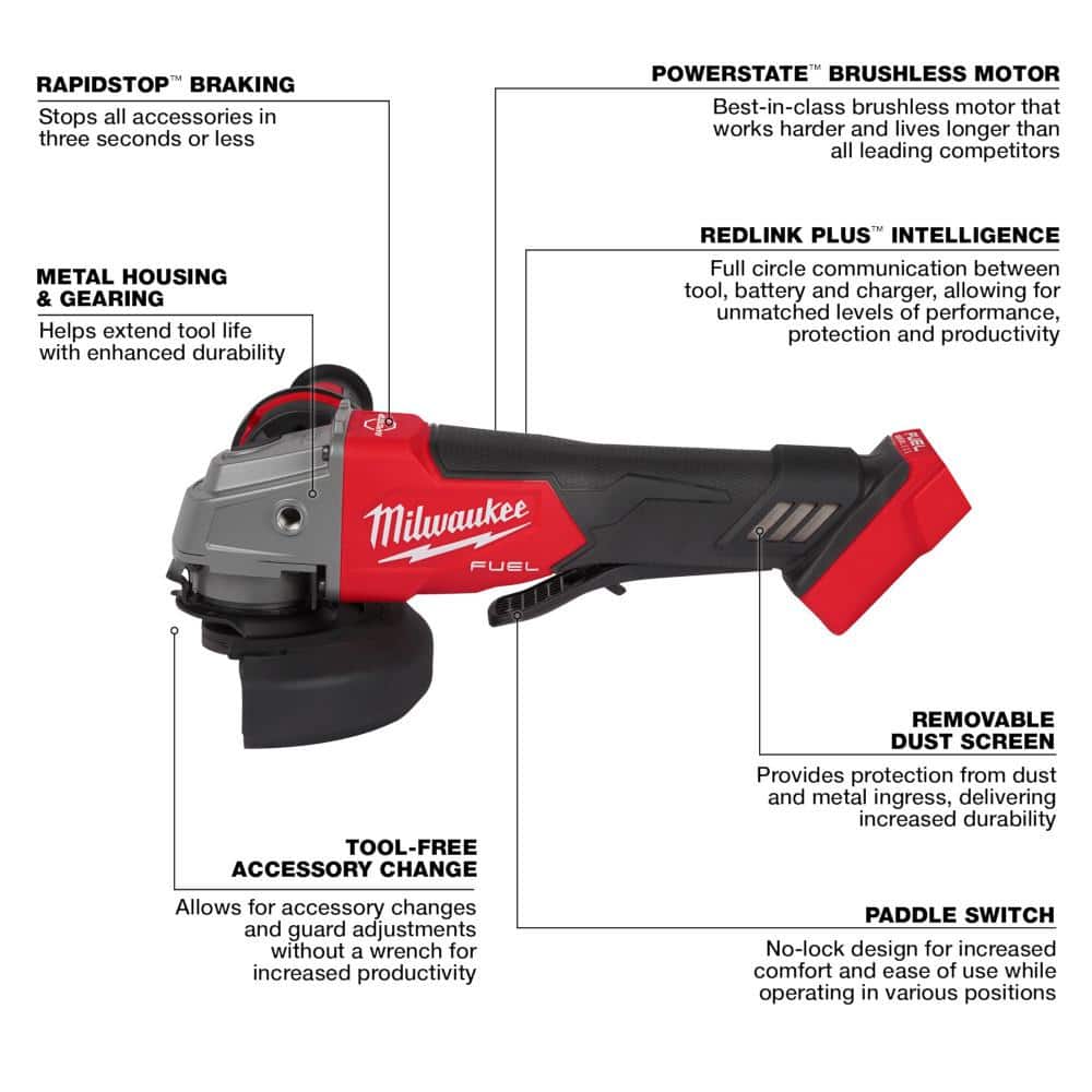 Milwaukee M18 FUEL 18V Grinder 4-1/2 in./5 in.