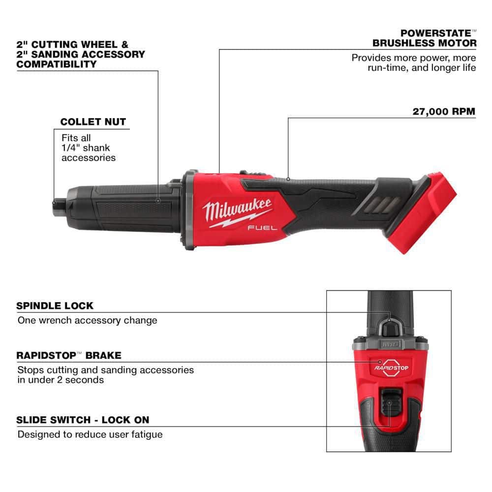 M18 FUEL 18V Brushless 1/4 in. Die Grinder