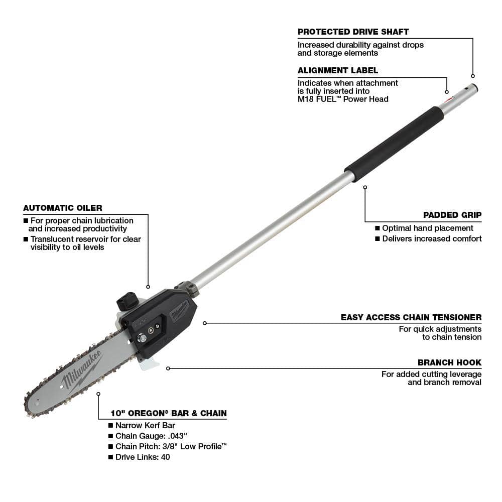 M18 FUEL QUIK-LOK 10" Pole Saw Attachment