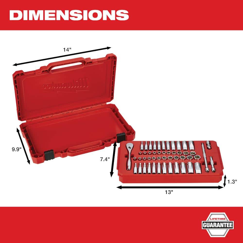 1/4"Drive SAE/Metric Ratchet&Socket Set (50pc)