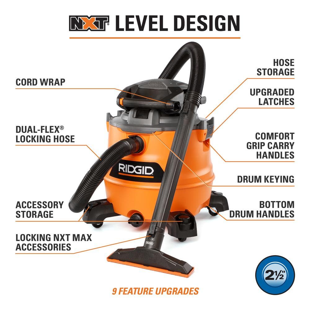 RIDGID 16 Gal 6.5 HP NXT Shop Vac & Blower