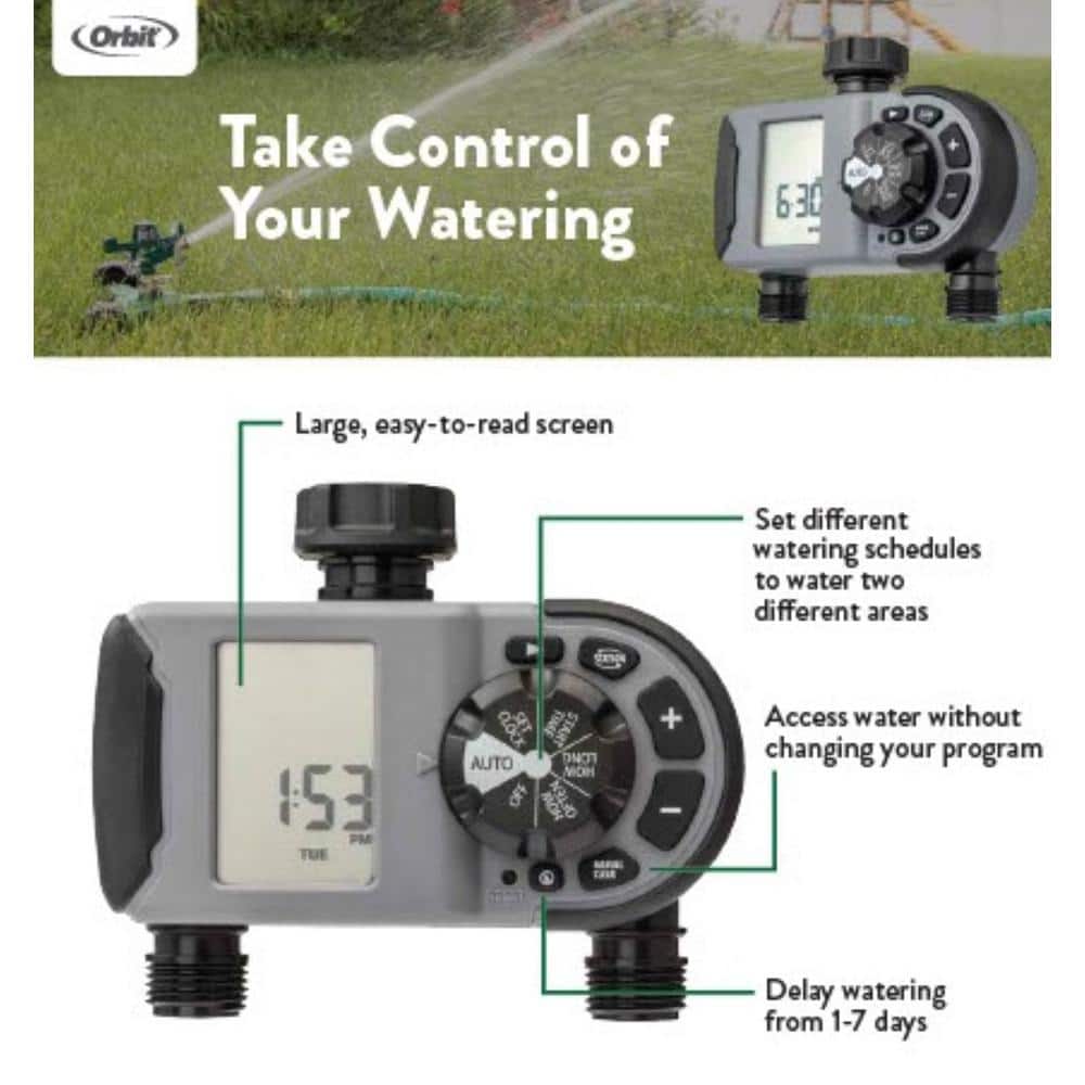 2-Outlet Hose Faucet Timer