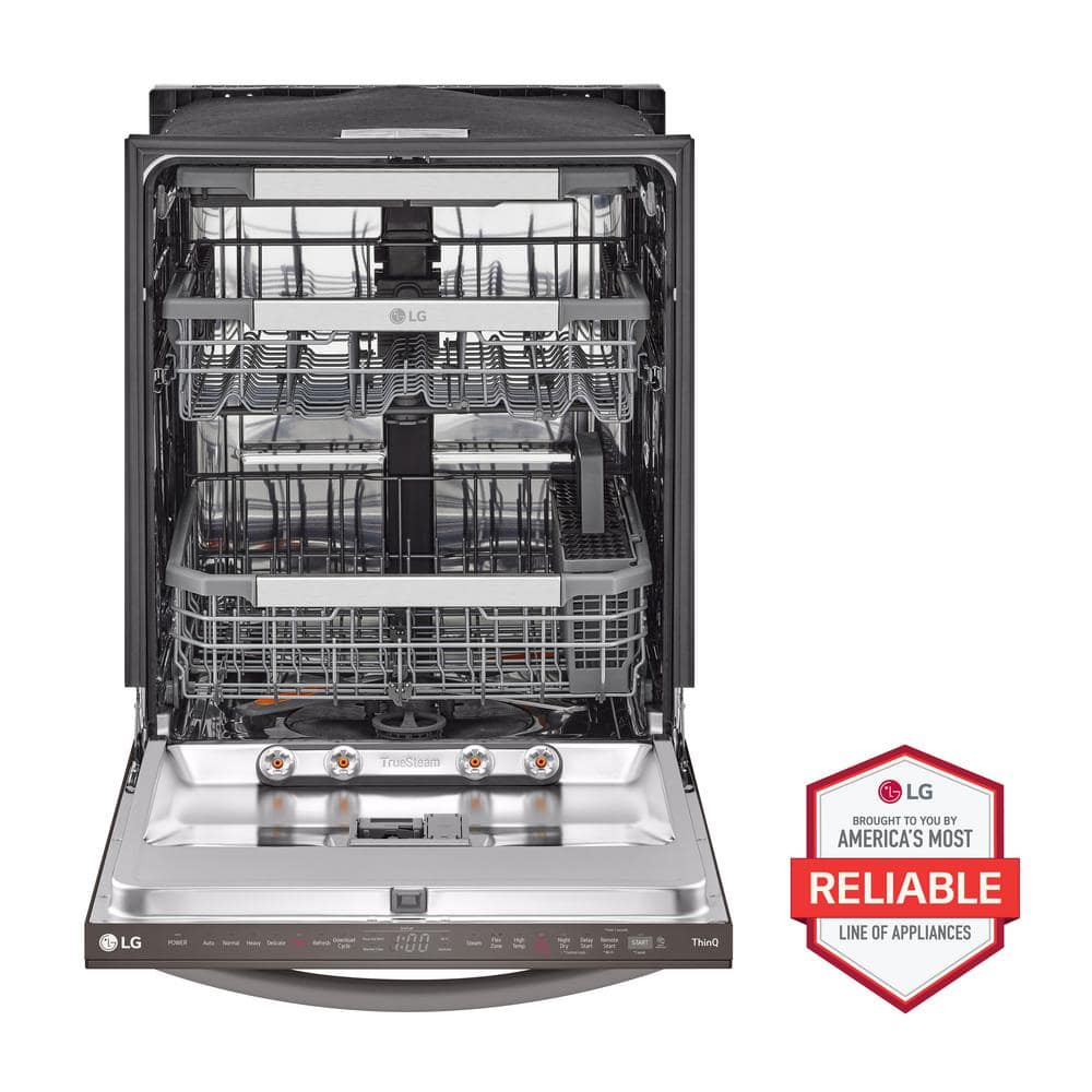 24" Black Stainless, Top Control Smart Dishwasher
