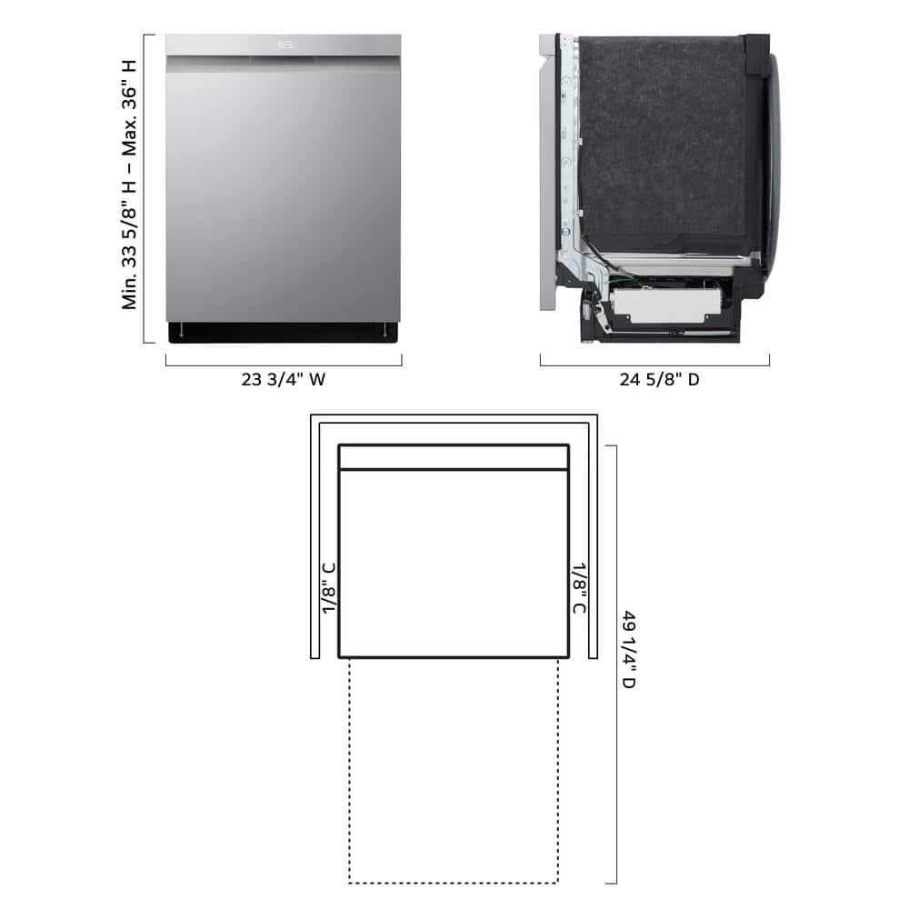 23.75 in. Stainless Steel Smart Dishwasher