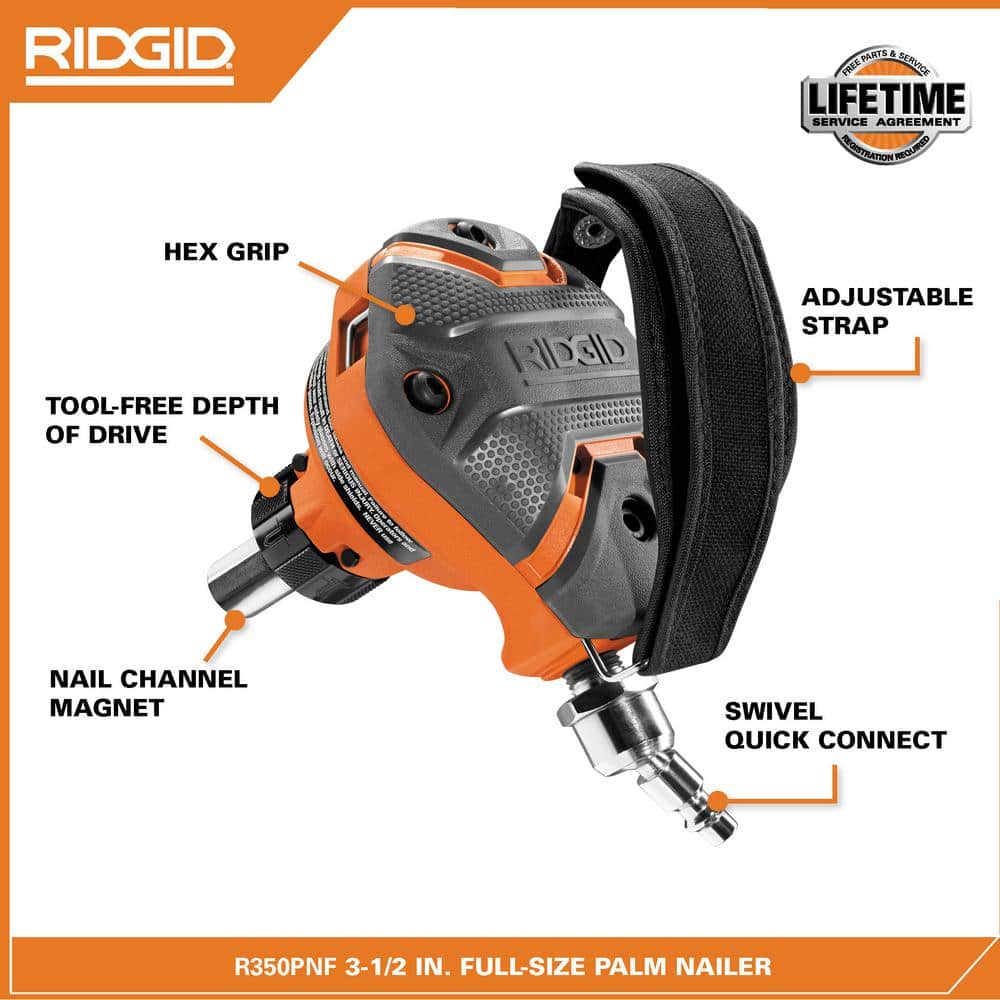 Pneumatic 3-1/2 in. Full-Size Palm Nailer