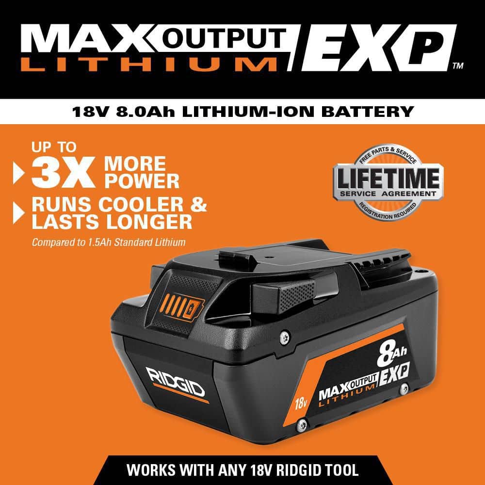 18V 8.0 Ah MAX Output EXP Lithium-Ion Battery