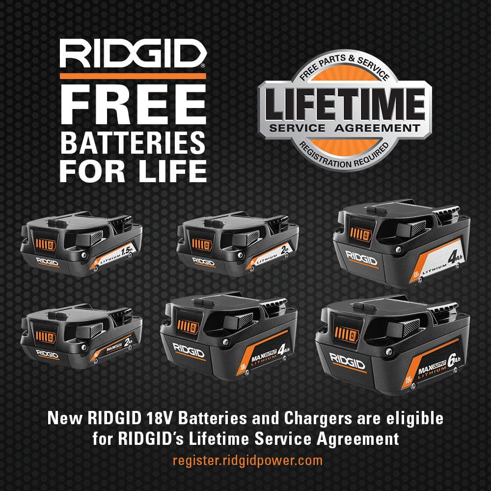 RIDGID 18V 4.0Ah Starter Kit w/ Rapid Charger