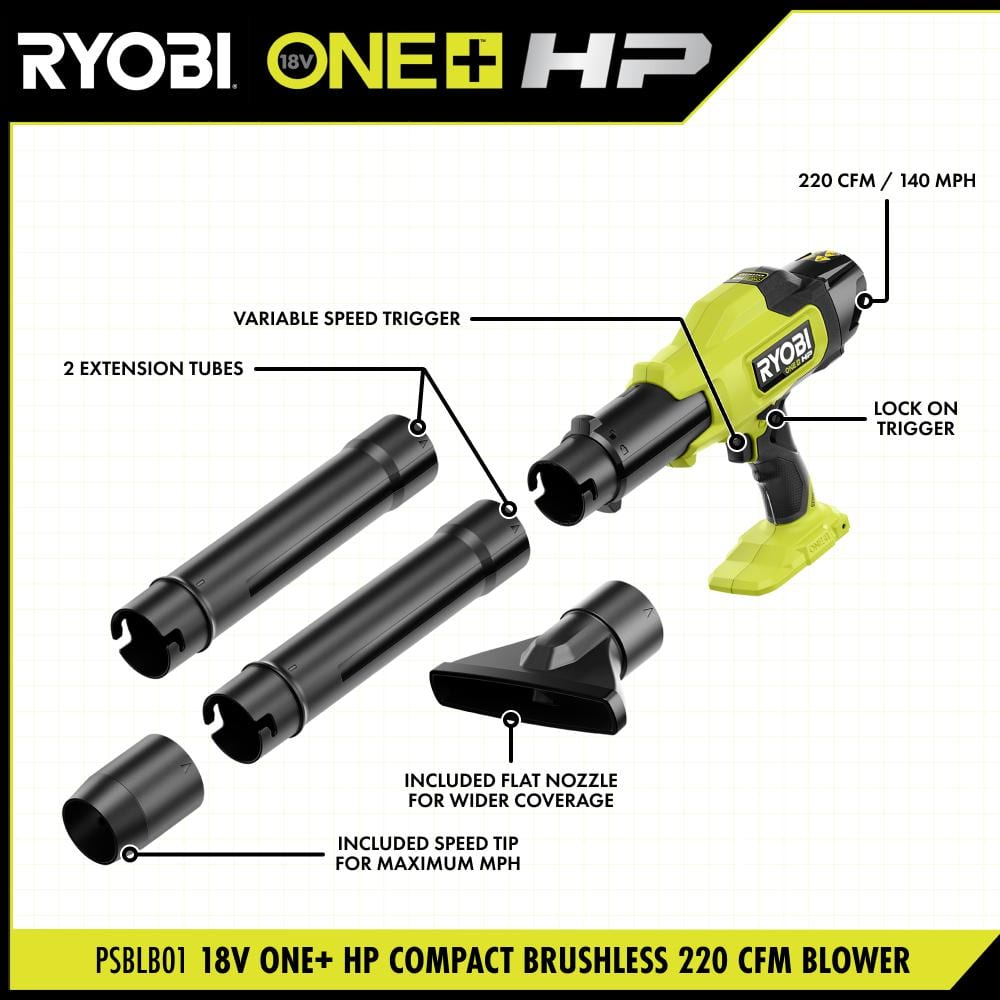 RYOBI ONE+ HP 18V Cordless 220 CFM Blower