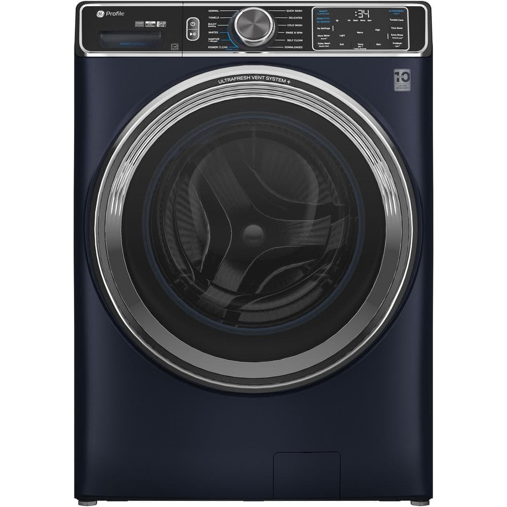 GE 5.3 cu. ft. Smart Front Load Washer, Sapphire Blue