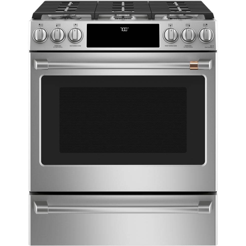 Café 30 in. Slide-In Gas Range, Stainless Steel