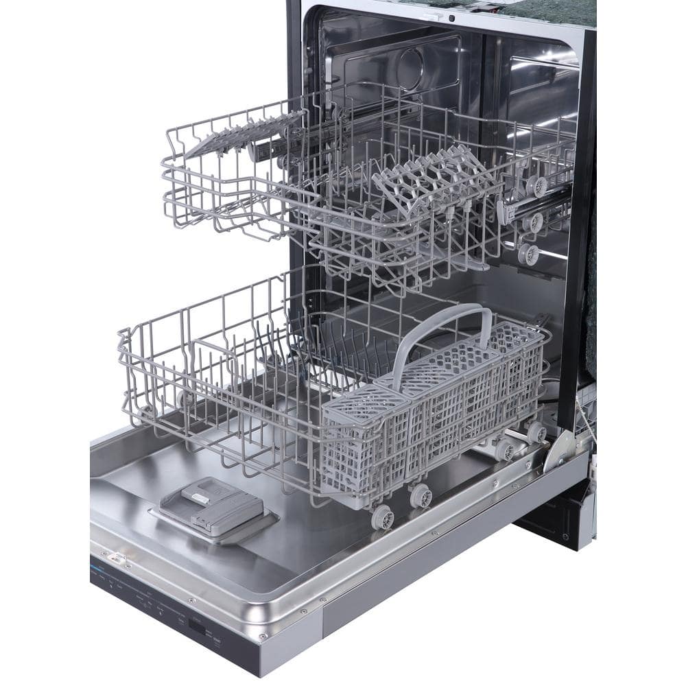 24 in. Top Control Built-In Tall Tub Dishwasher in Stainless Steel with 5-Cycles 49dBA and Hybrid Tub