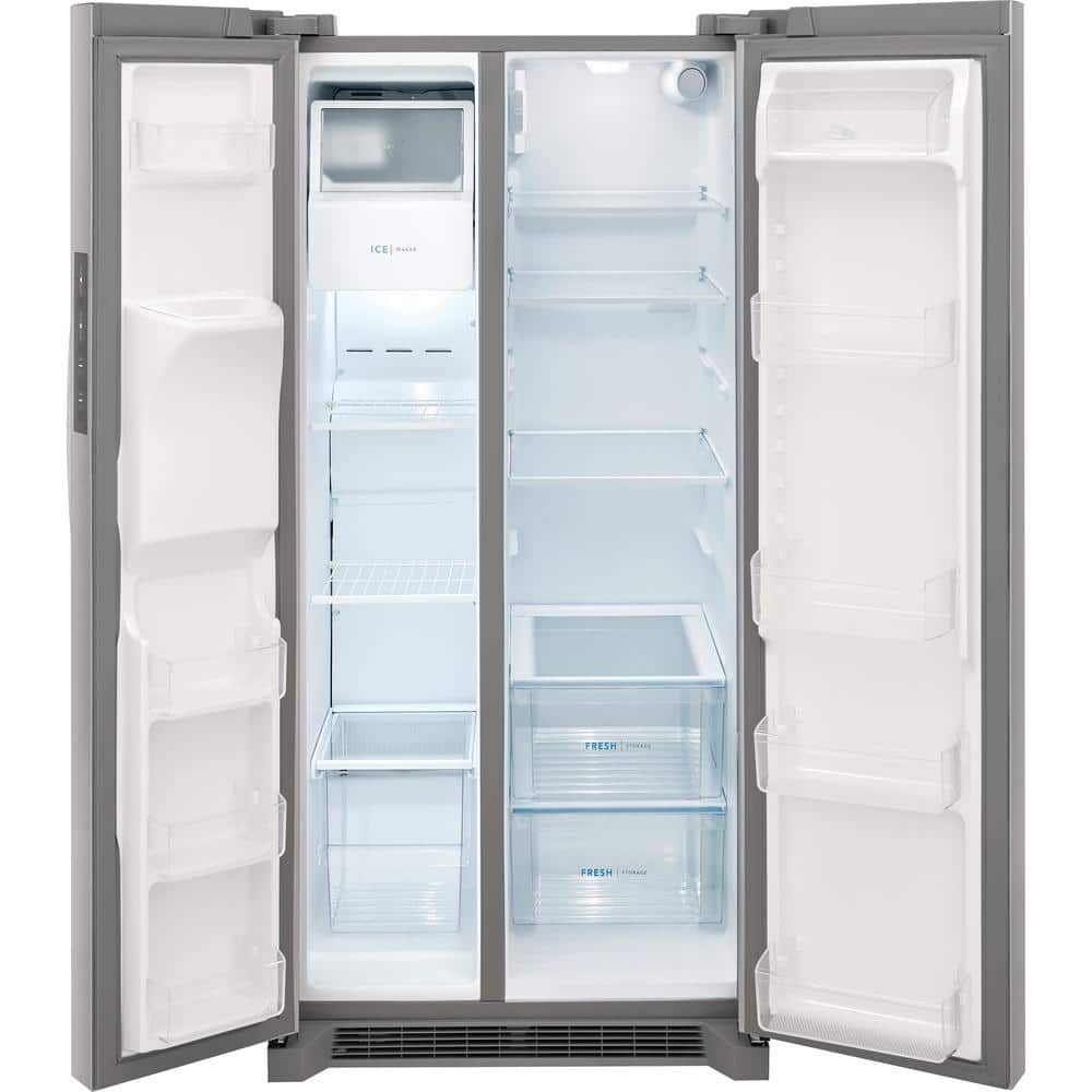 33 in. 22.3 cu. ft. Side by Side Fridge, Steel
