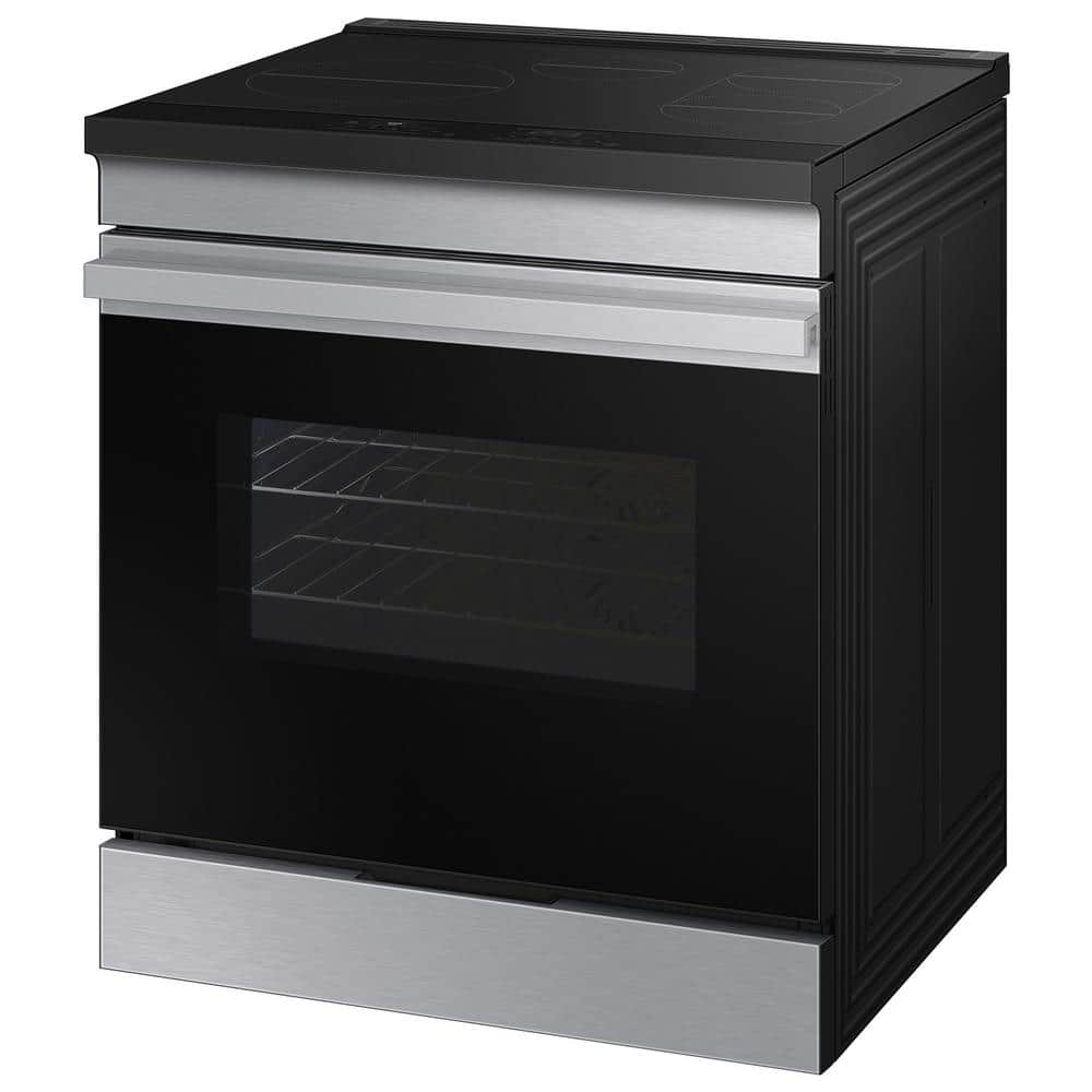 Bespoke 30 in. 6.3 cu.ft. 4 Burner Element Smart Slide-In Induction Range w/ AirFry in Stainless Steel