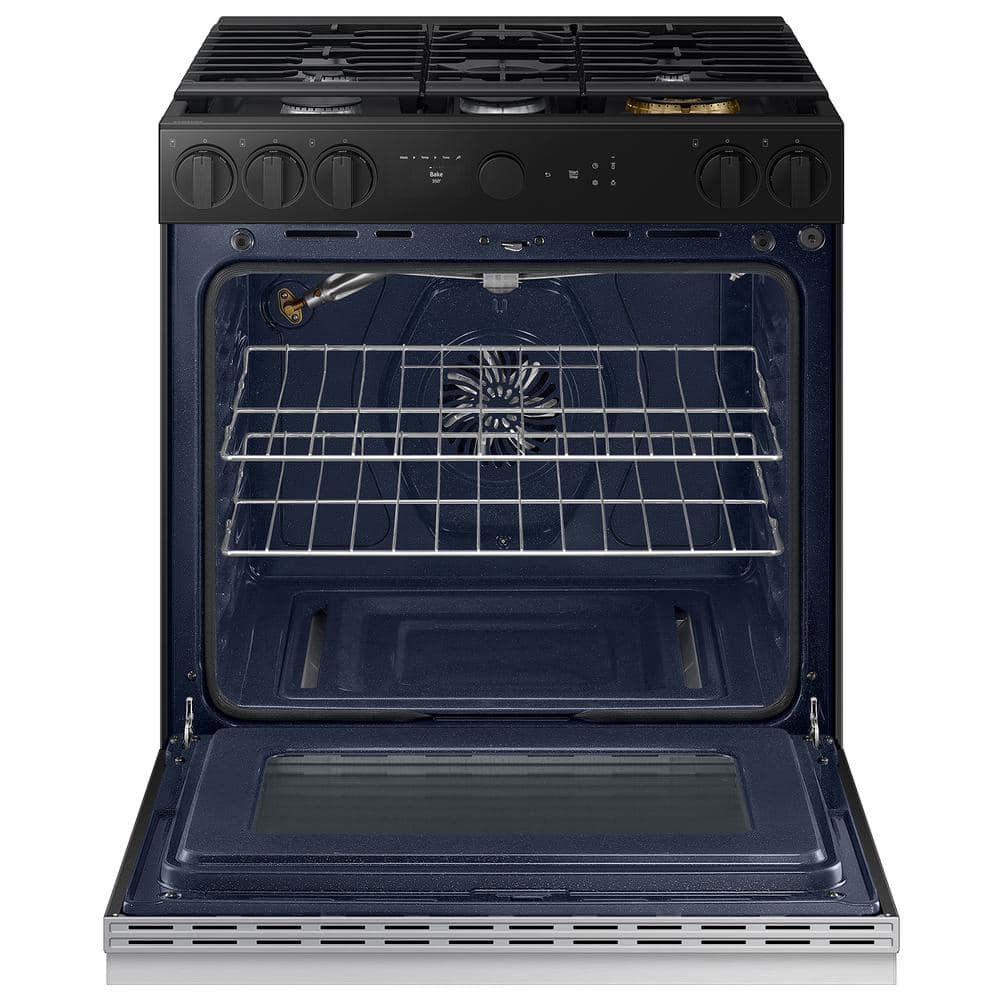 Bespoke 30 in. 6.0 cu. ft. 5 Burner Smart Slide-In Gas Range with Air Sous Vide & Air Fry in Stainless Steel