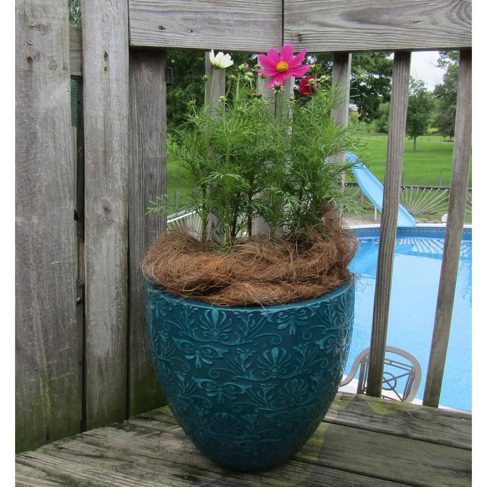 Aurelia Blue Resin Planter (15.1x14.2 in.)