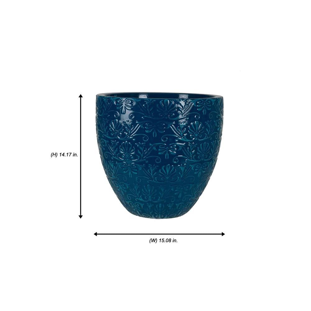 Aurelia Blue Resin Planter (15.1x14.2 in.)