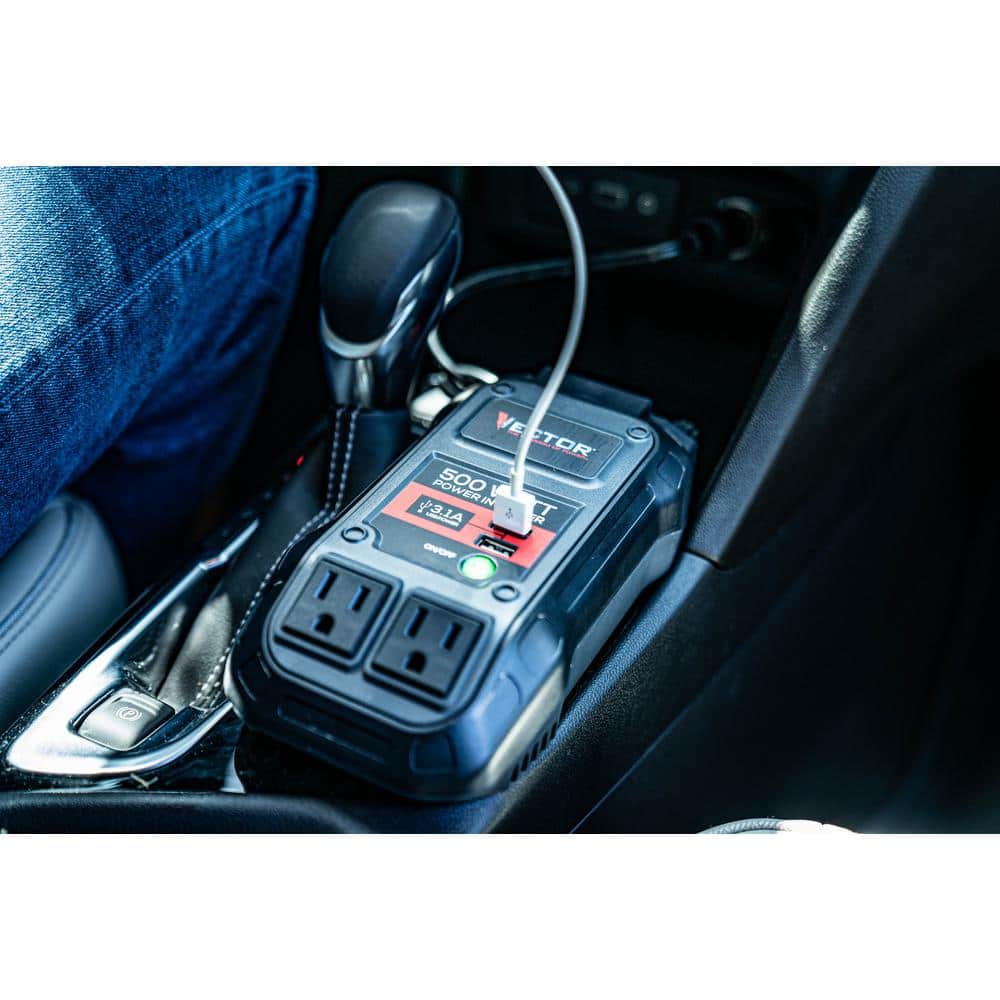 VECTOR 500W Power Inverter, Dual, 2 USB Ports
