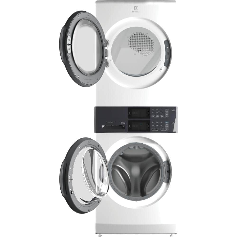 4.4 cu. ft. Stacked Washer and 8.0 cu. ft. Electric Dryer Laundry Tower in White with LuxCare Wash, Energy Star