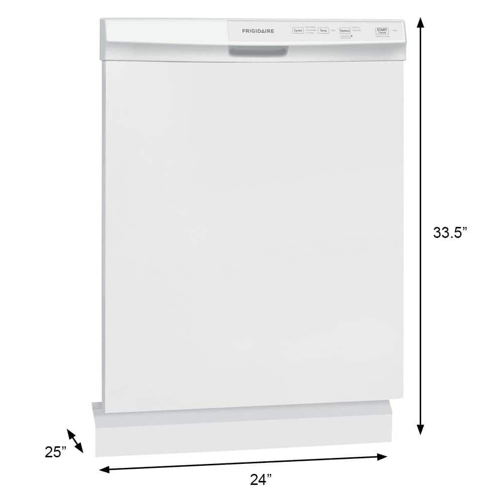 Frigidaire 24 In. Built-In Dishwasher, White, 3-Cycles