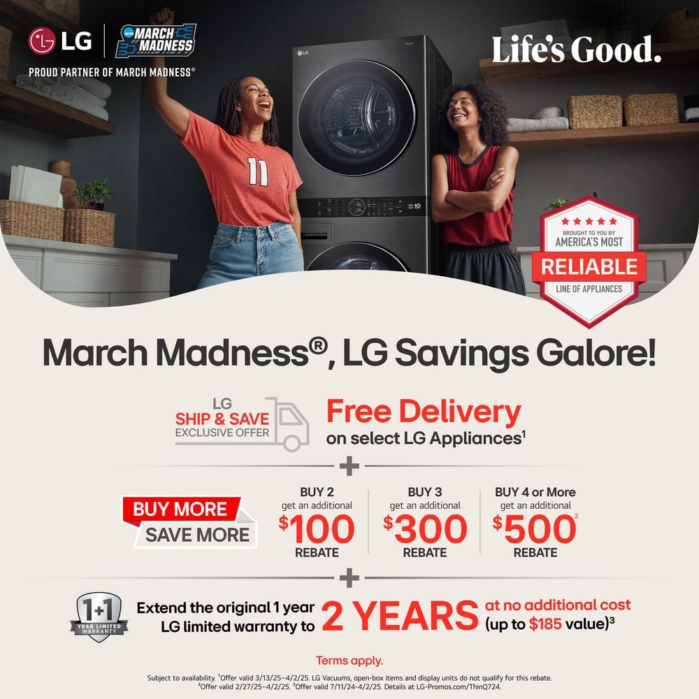 LG 7.4 cu. ft. Vented Stackable SMART Gas Dryer