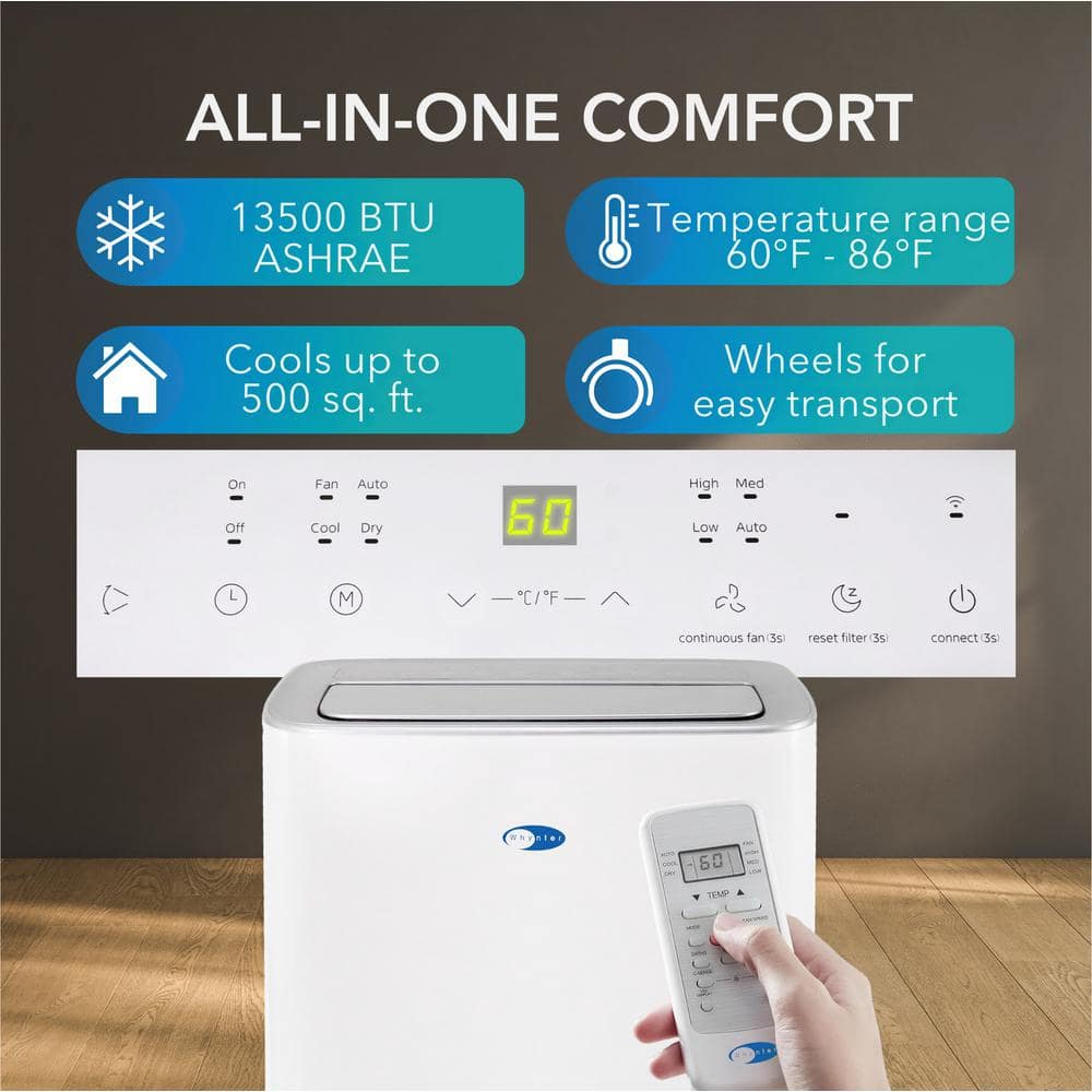 10,000 BTU Portable AC with Dehumidifier, White