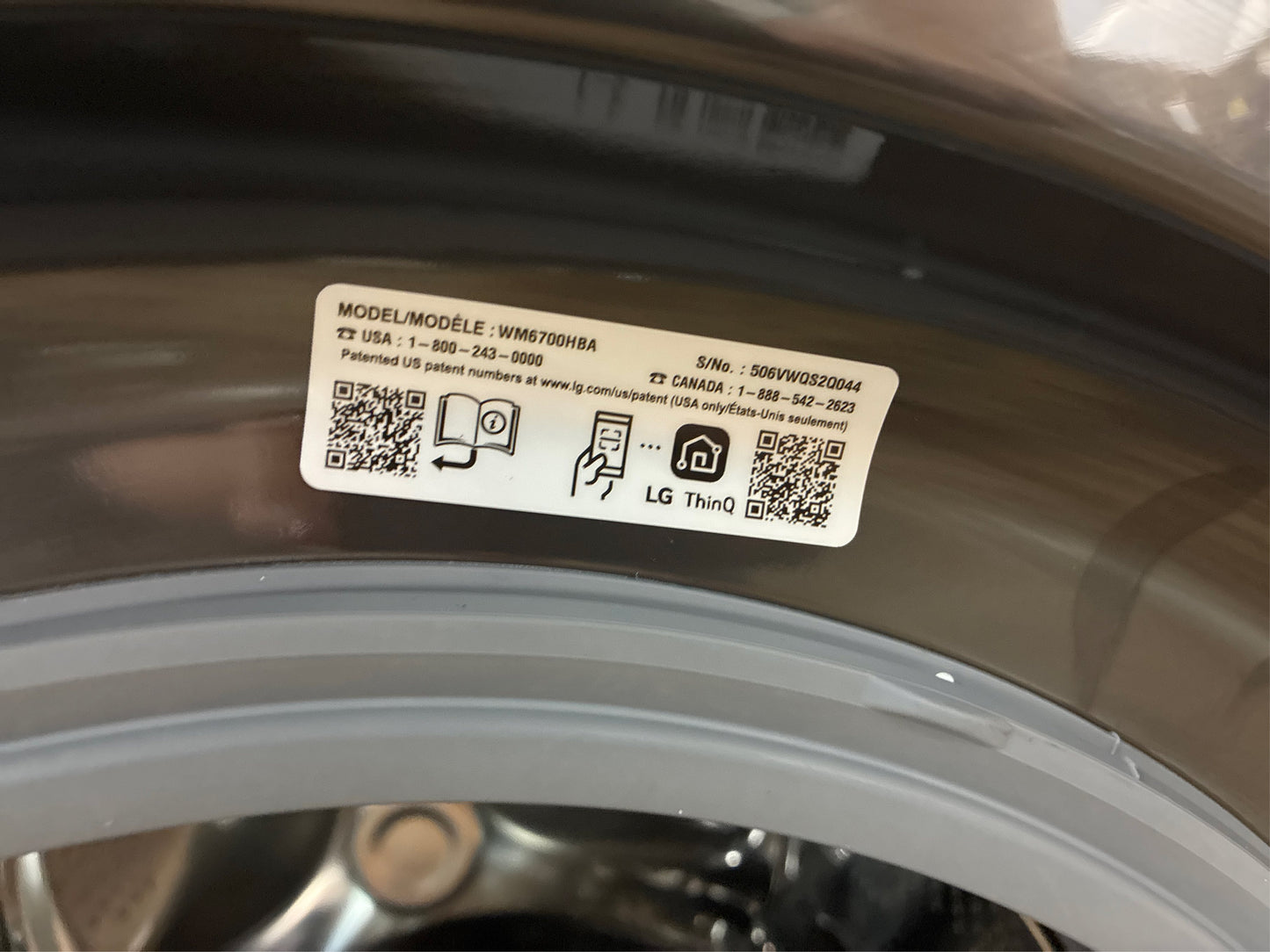 LG 5.0 cu. ft. Black Steel Stackable Front Load Washer