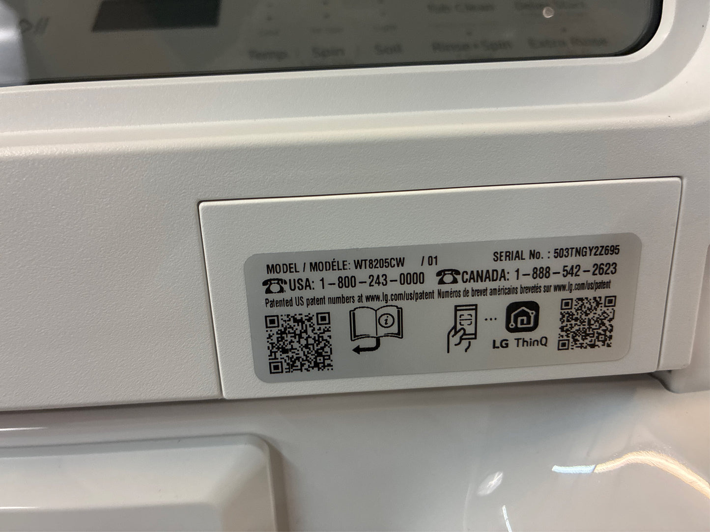 4.8 cu.ft. SMART Top Load Washer in White