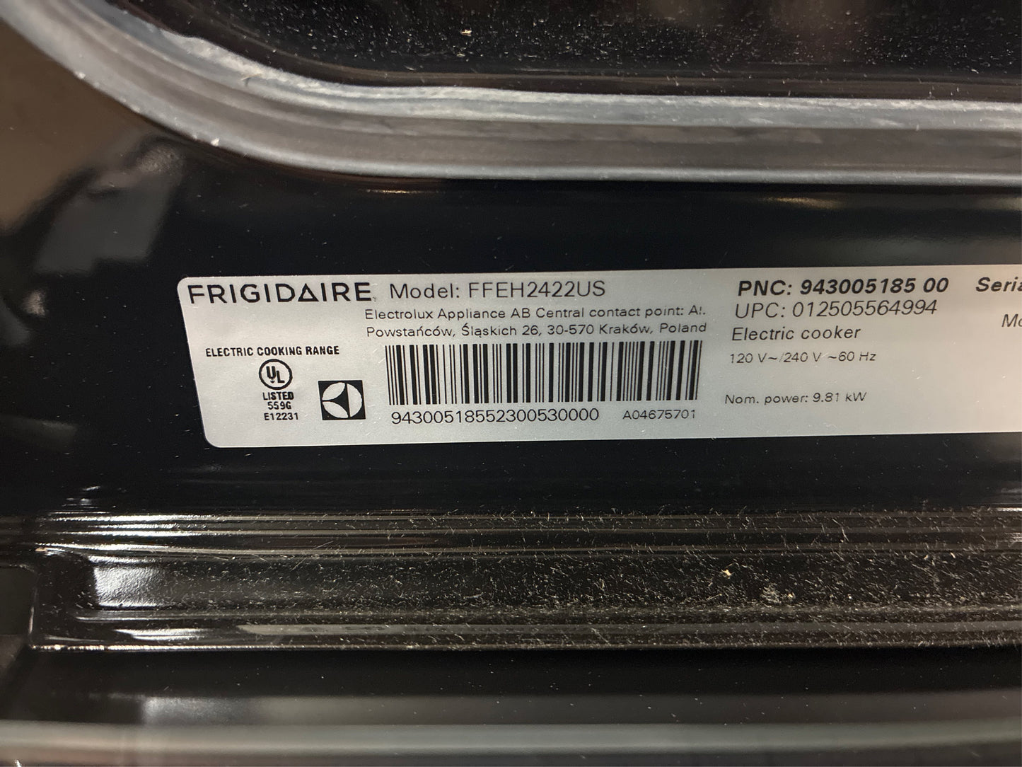 Frigidaire 24 in. Electric Range, 1.9 cu ft, SS
