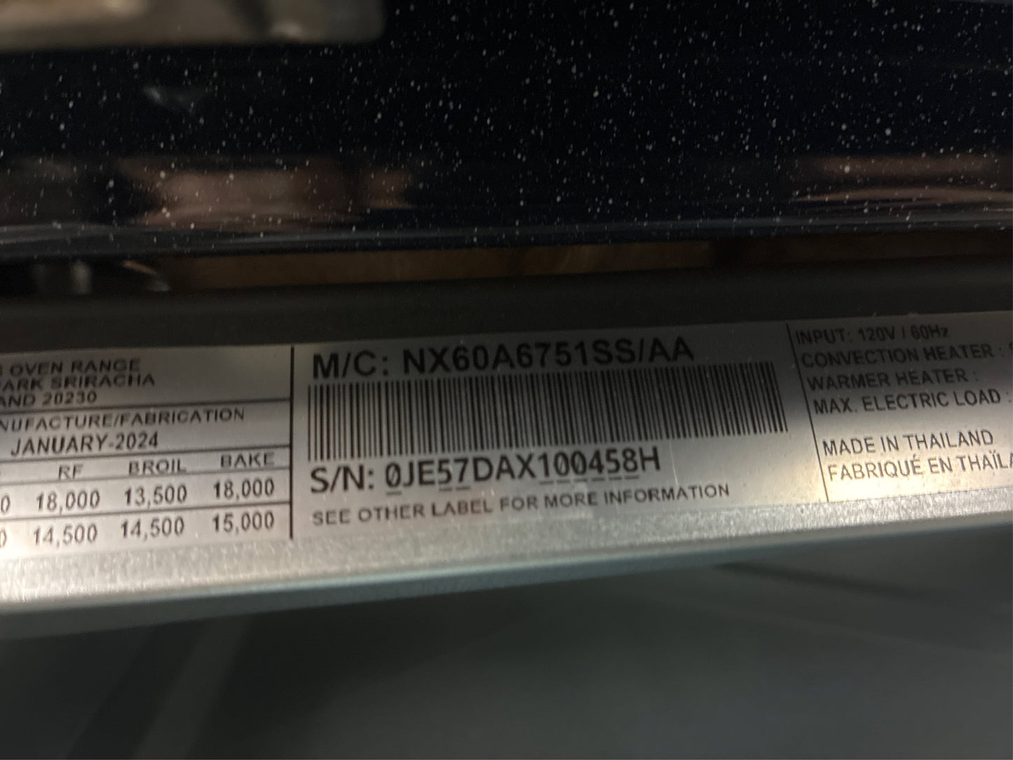 Samsung 6 cuft 30 Gas Range with Air Fry