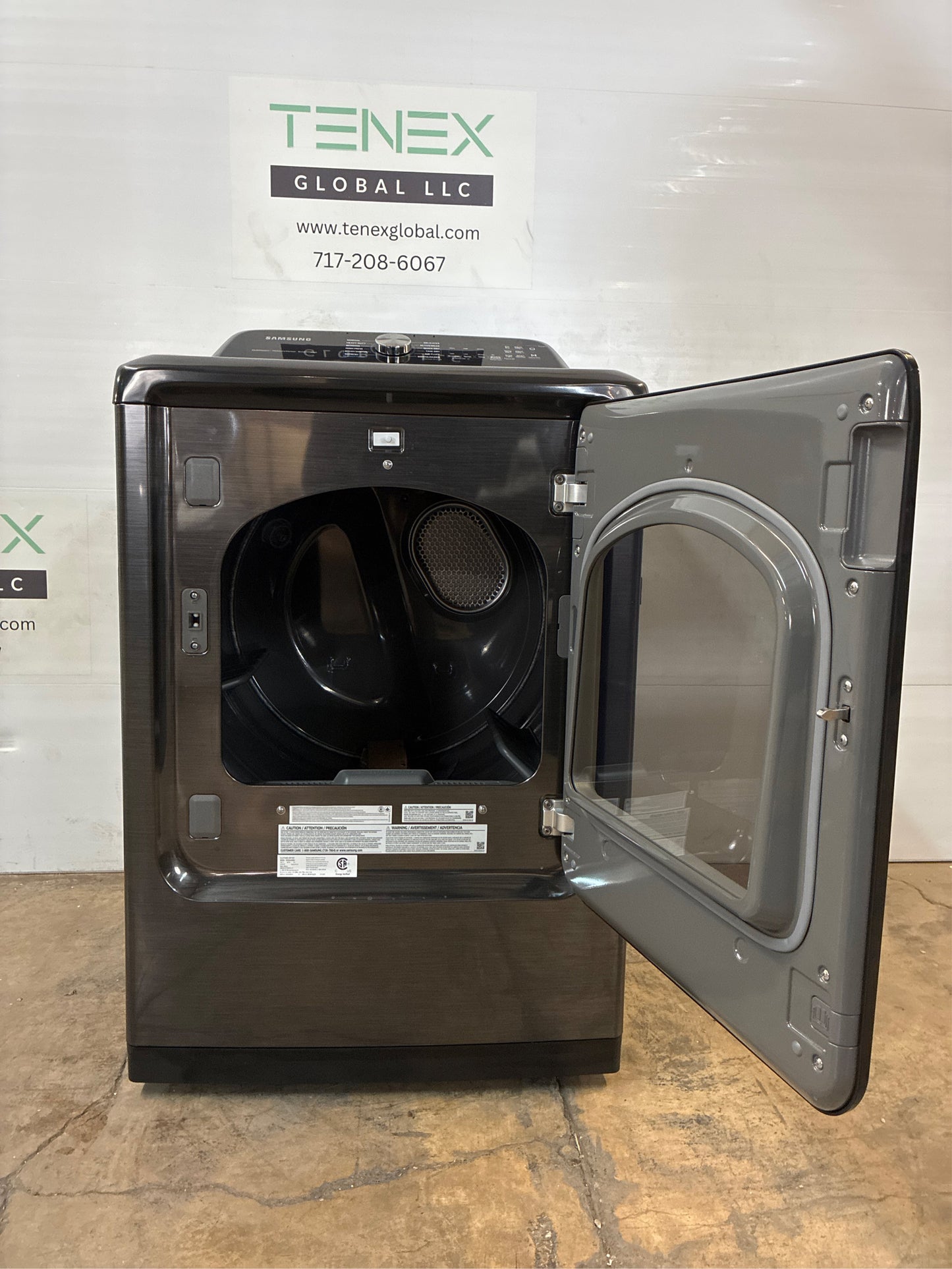 Samsung Brushed Black 7.4 cu ft - Gas Dryer with Steam+