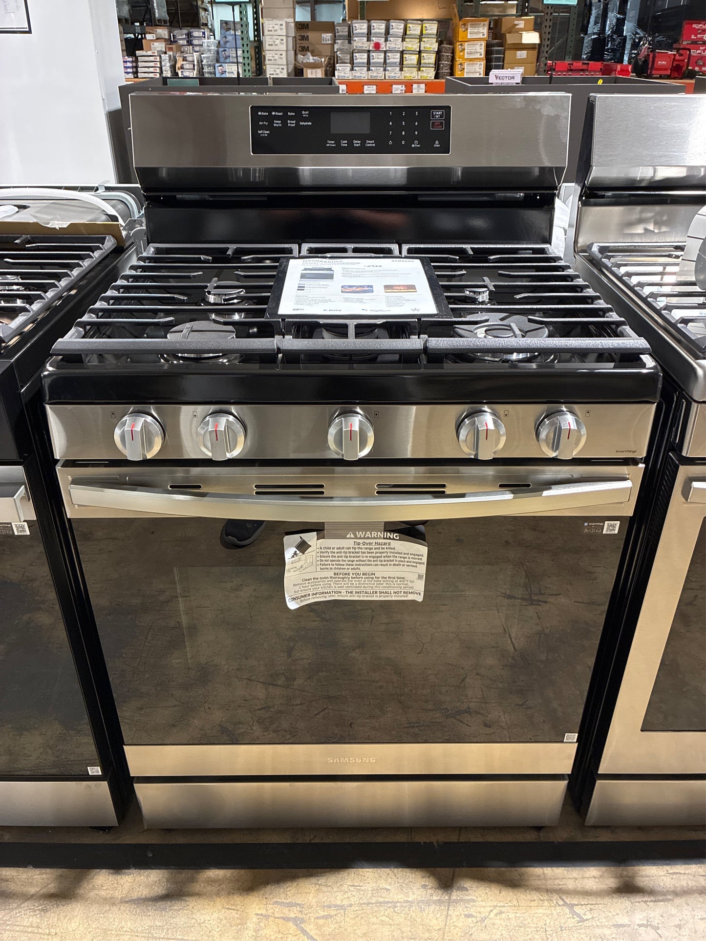 6 cu. ft. Smart Wi-Fi Enabled Convection Gas Range with No Preheat AirFry in Stainless Steel