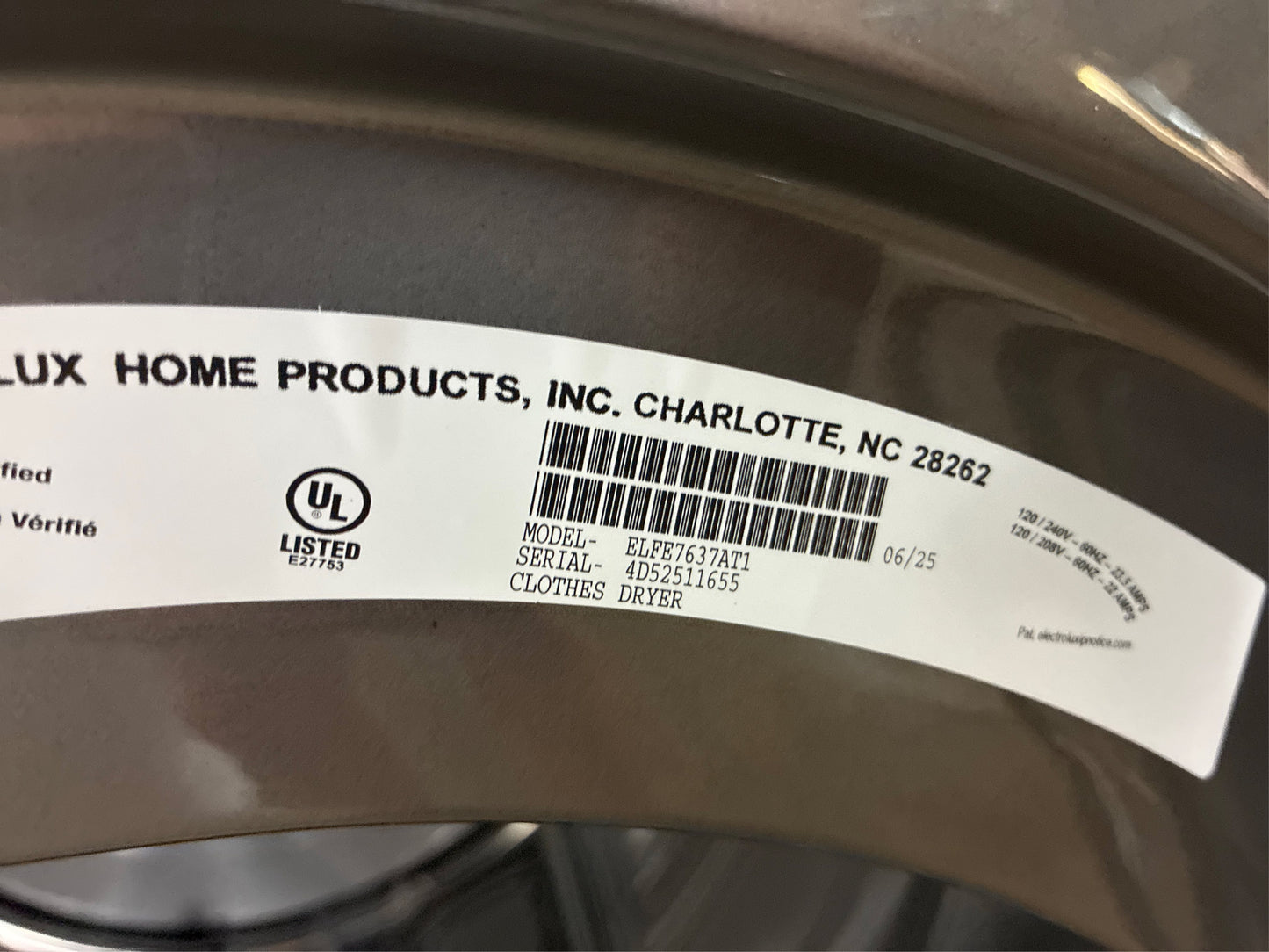 Electrolux 8 cu. ft. Vented Electric Dryer with LuxCare