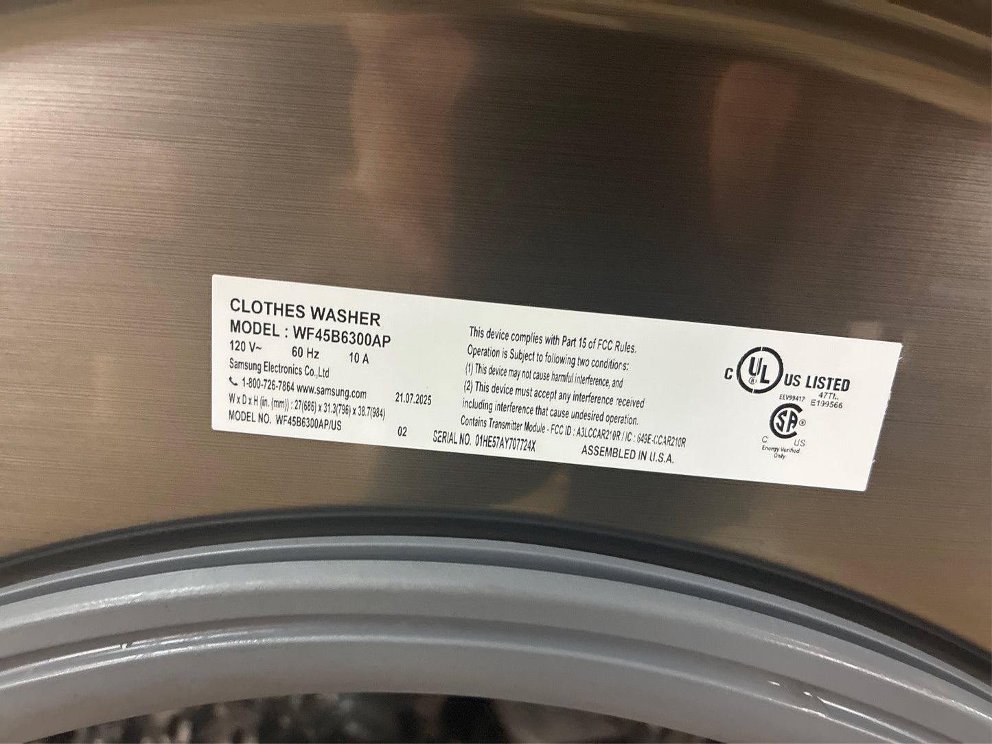 Samsung 4.5 cu. ft Smart Front Load Washer
