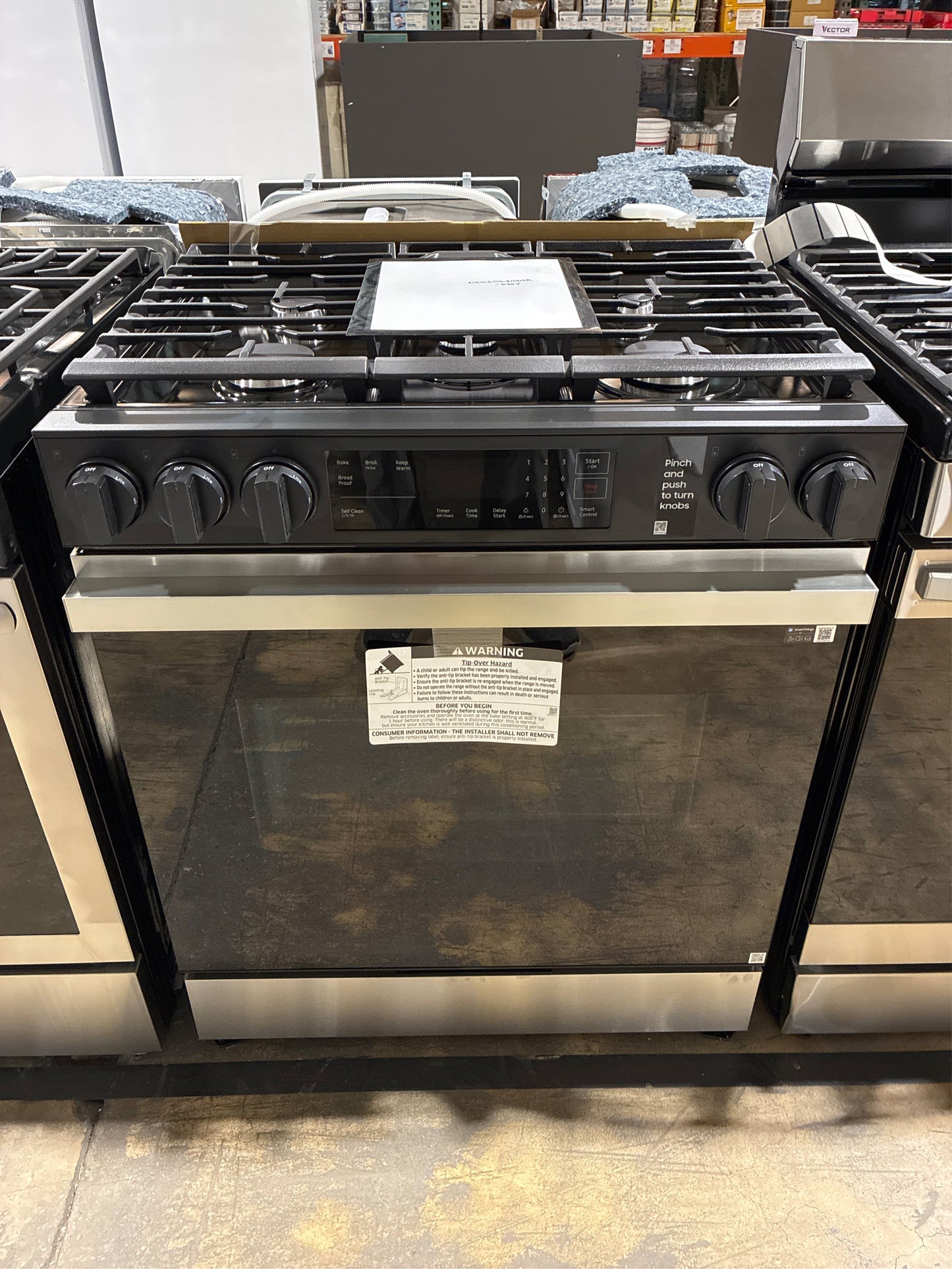 Bespoke 30 in. 6.0 cu. ft. 5 Burner Smart Slide-In Gas Range with Precision Knobs in Stainless Steel