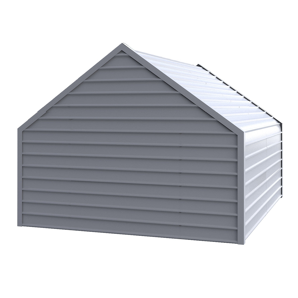 13ftx13ft Metal Livestock Shelter with Enclosed Rear Panel