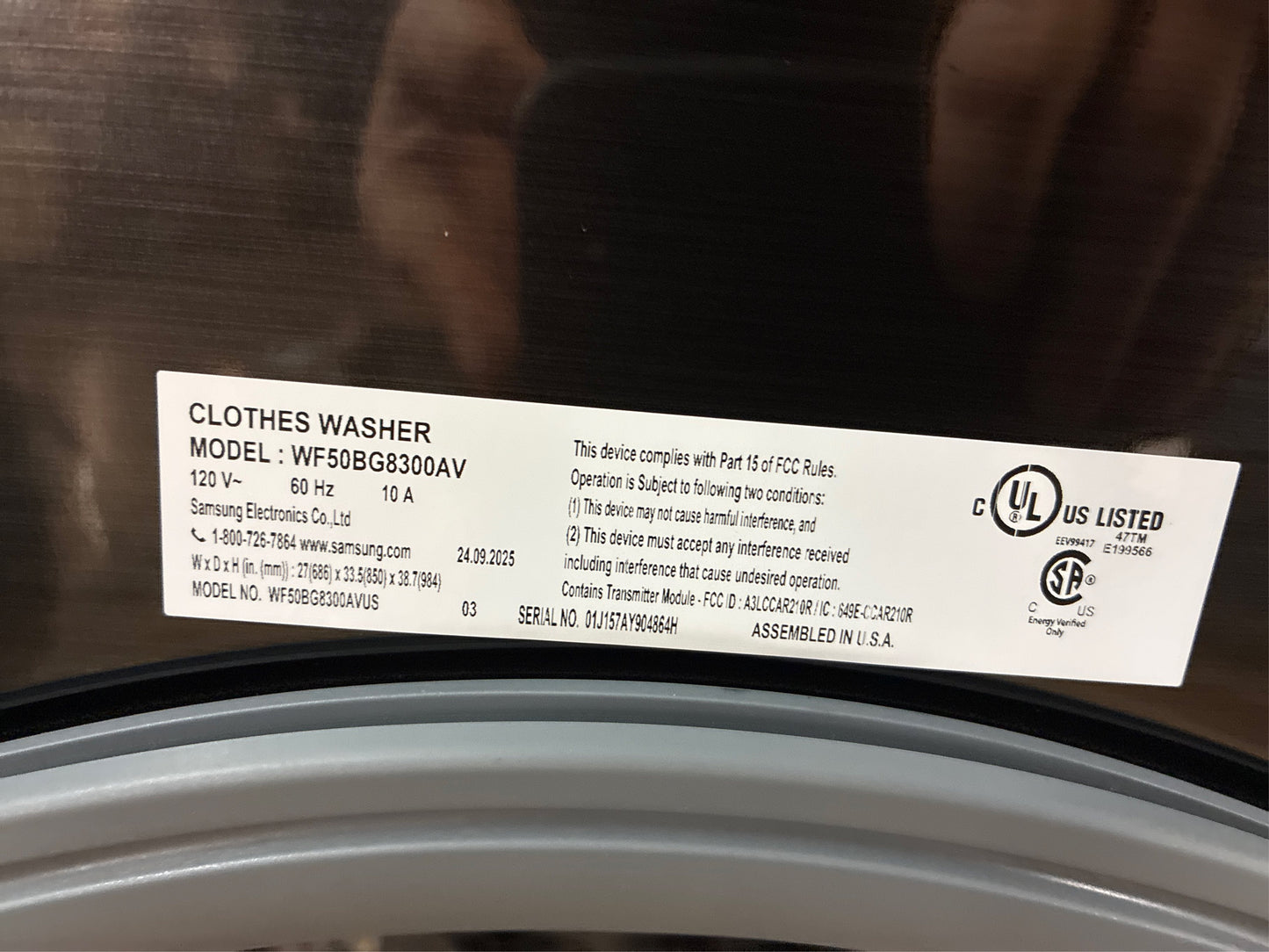 Samsung 5 cuft. Front Load Washer, Black