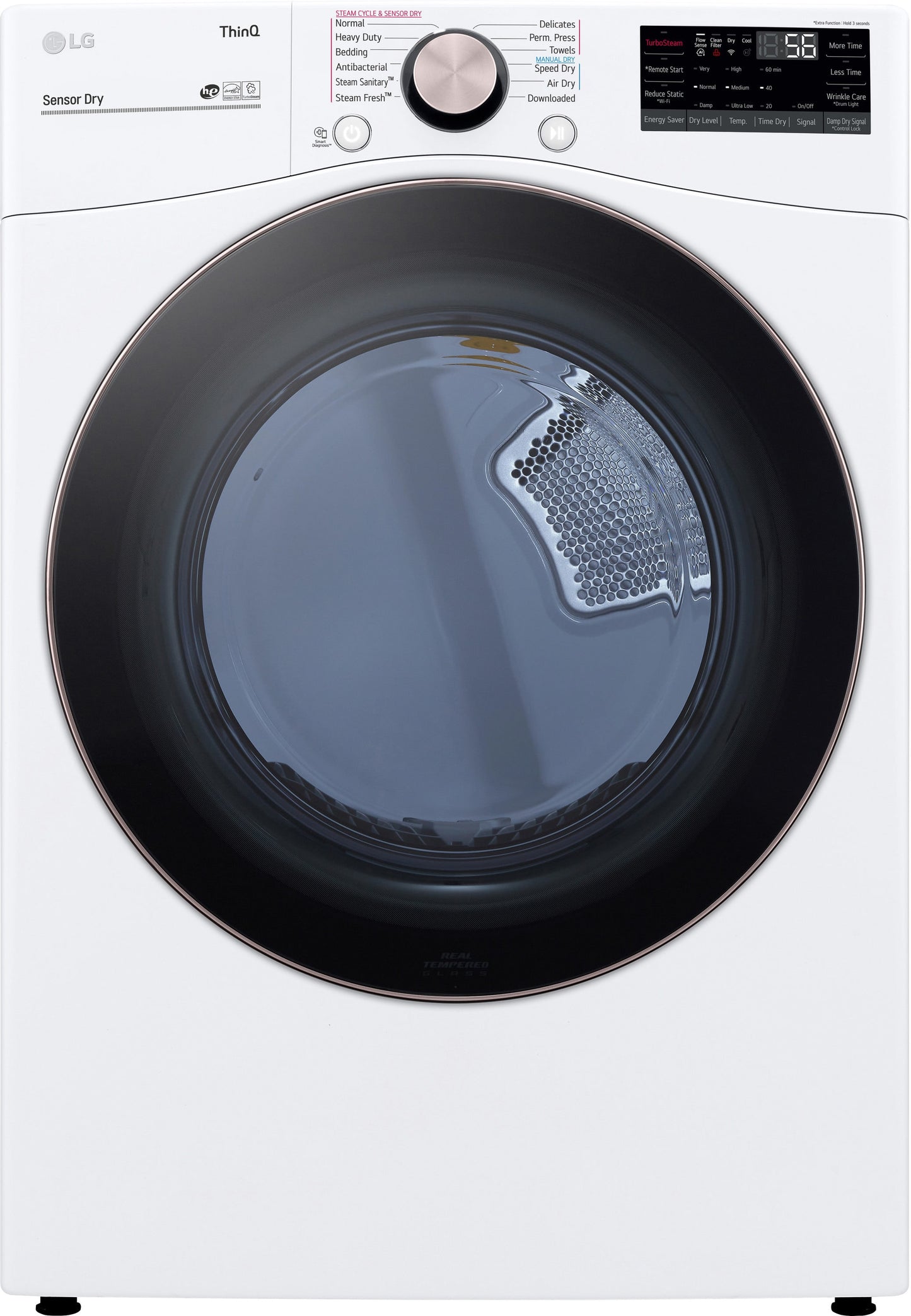 LG 7.4-cu ft Steam Dryer (White)