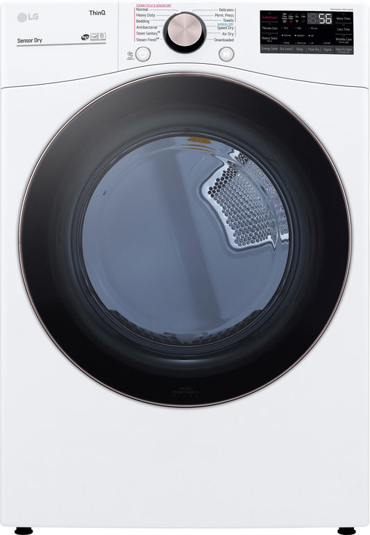 LG 7.4-cu ft Steam Dryer (White)