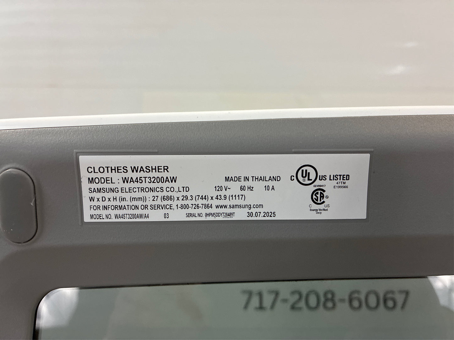 Samsung 4.5 cu. ft Top Load - Washer