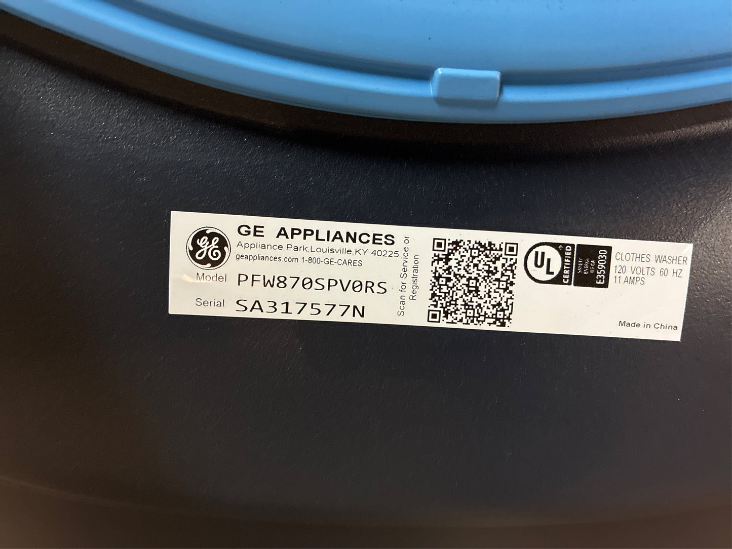 GE Profile 5.3 cu. ft. Smart Front Load Washer, Blue