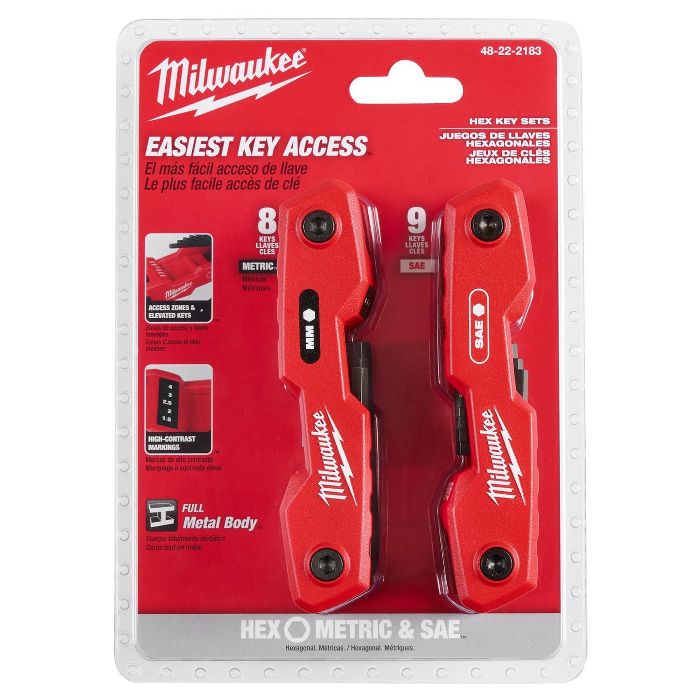 Milwaukee 17-Key Fold-Up Metric/SAE Hex Set 2 pc