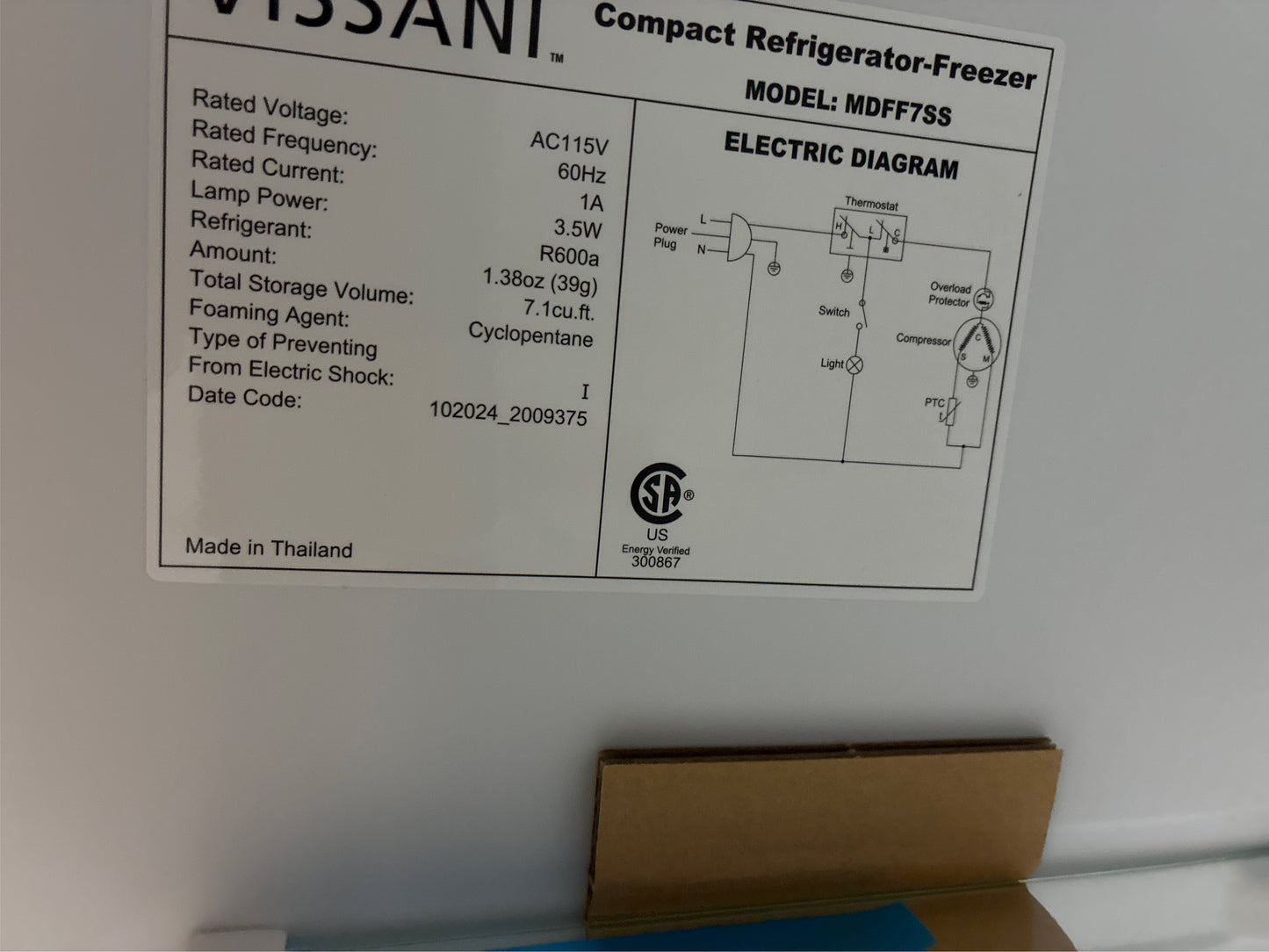 7.1 cu. ft. Top Freezer Refrigerator Stainless