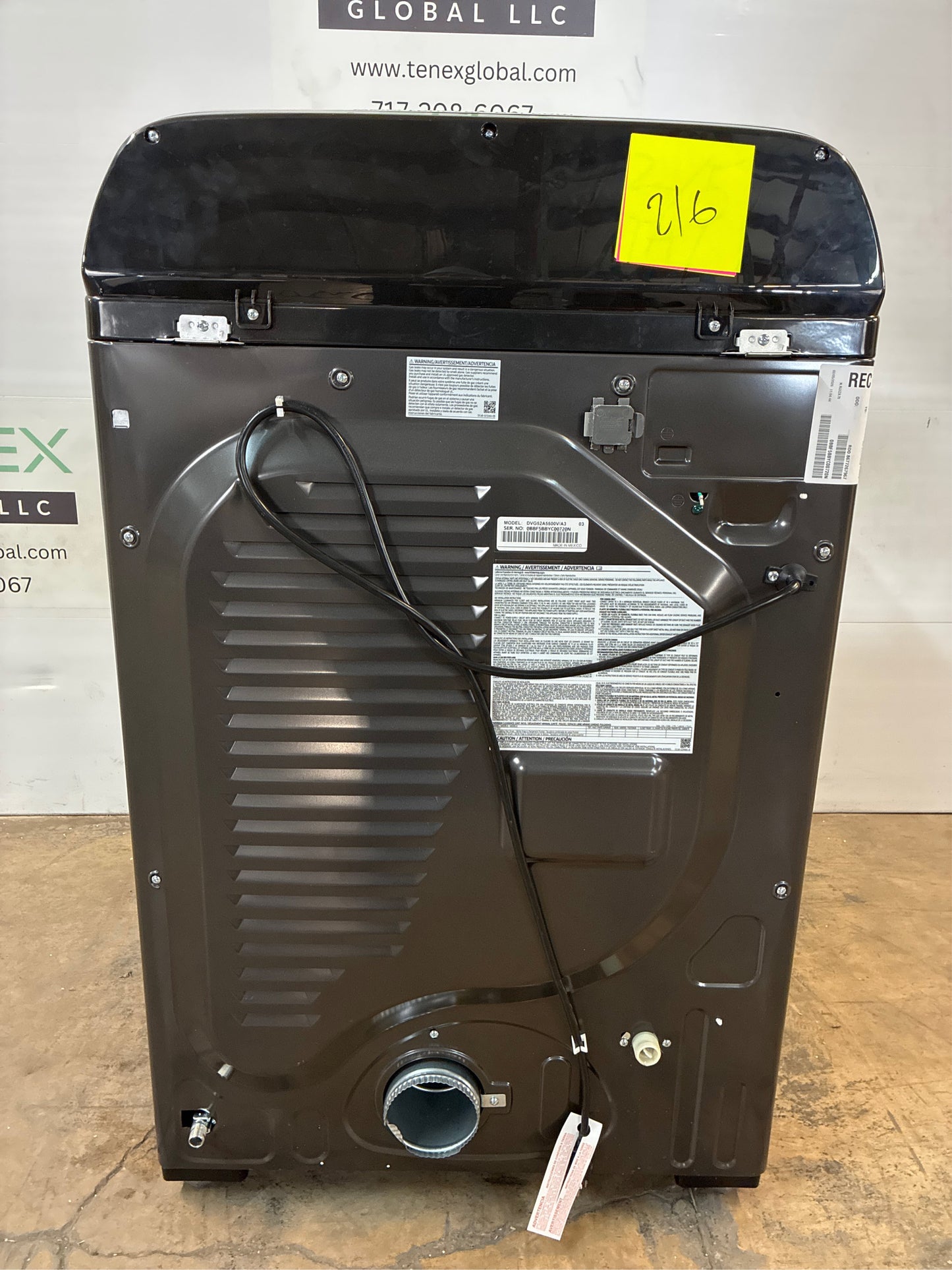 Samsung Brushed Black 7.4 cu ft - Gas Dryer with Steam+