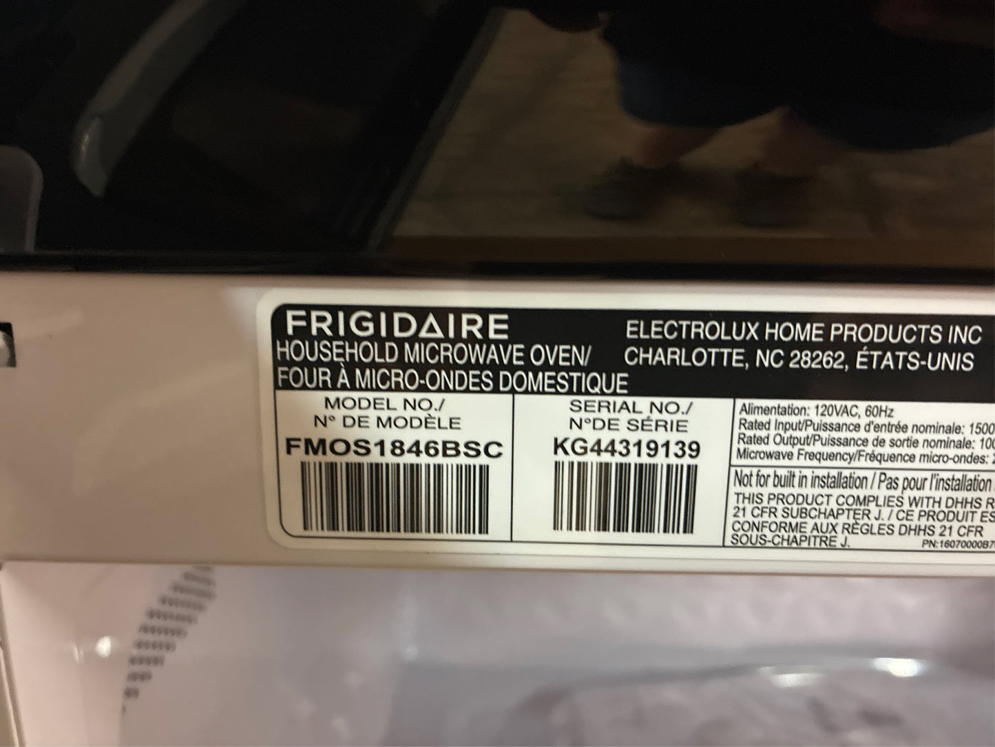 Frigidaire 1.8 Cu. Ft. Microwave