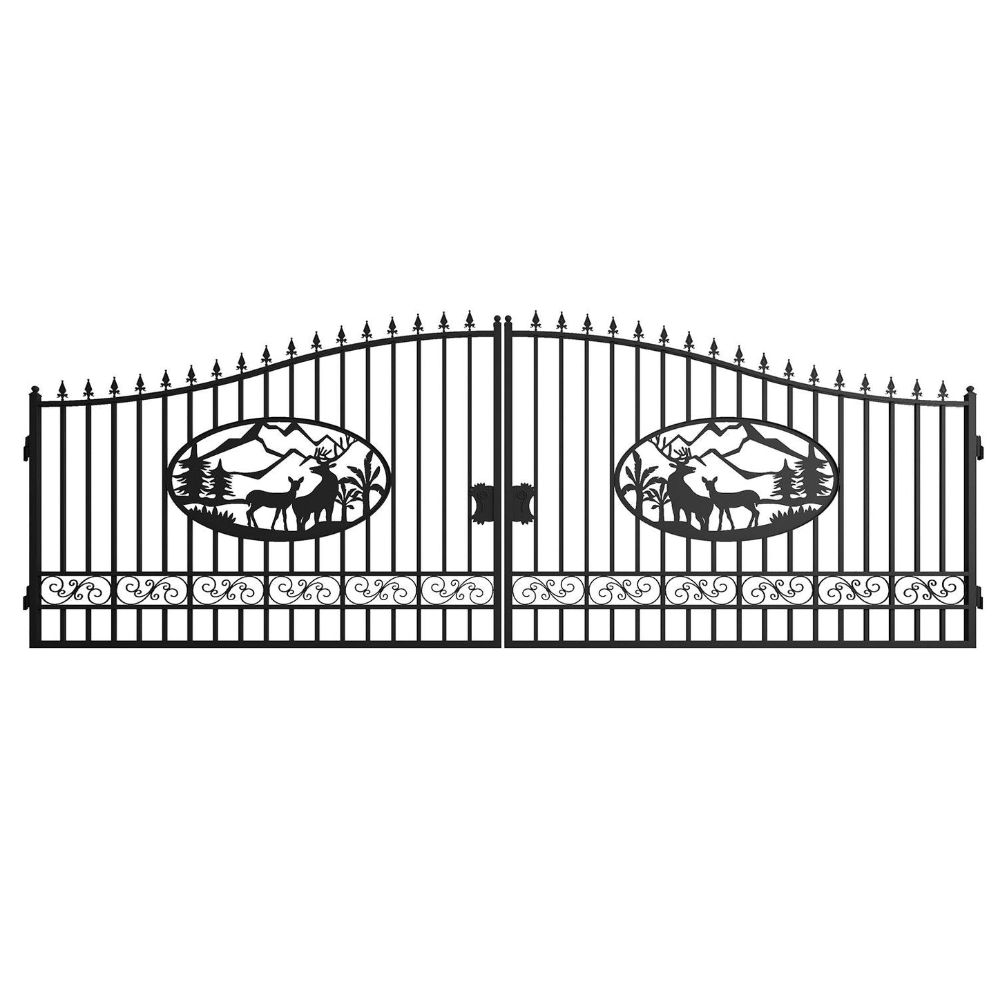 20x8 ft Steel Dual Swing Driveway Gate
