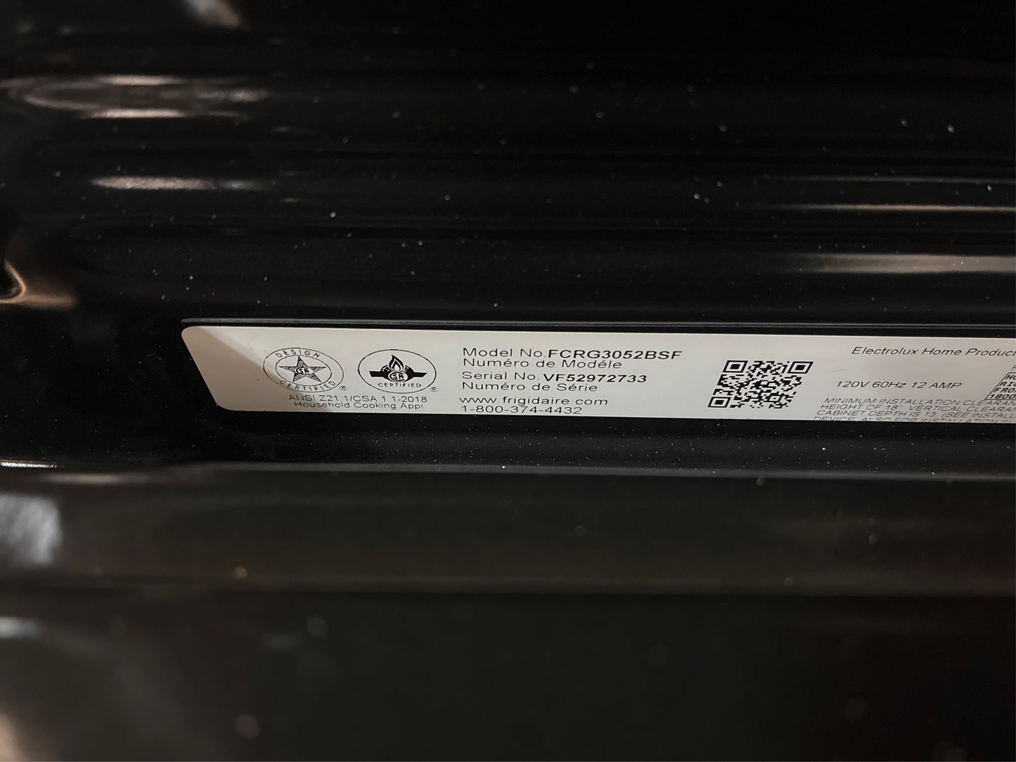 Frigidaire 30 inch Five Burner Gas Range