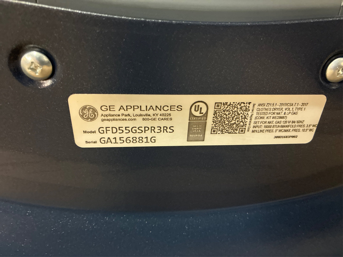 GE 7.8-cu ft Gas Dryer (Sapphire Blue)