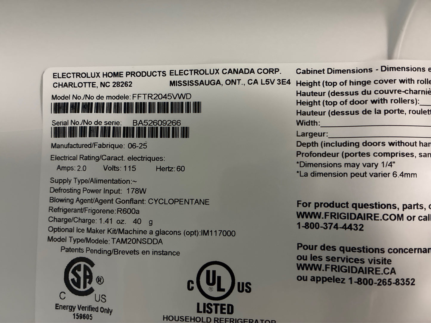 Frigidaire 29.6 in. 20 cu. ft. Top Freezer Fridge, White