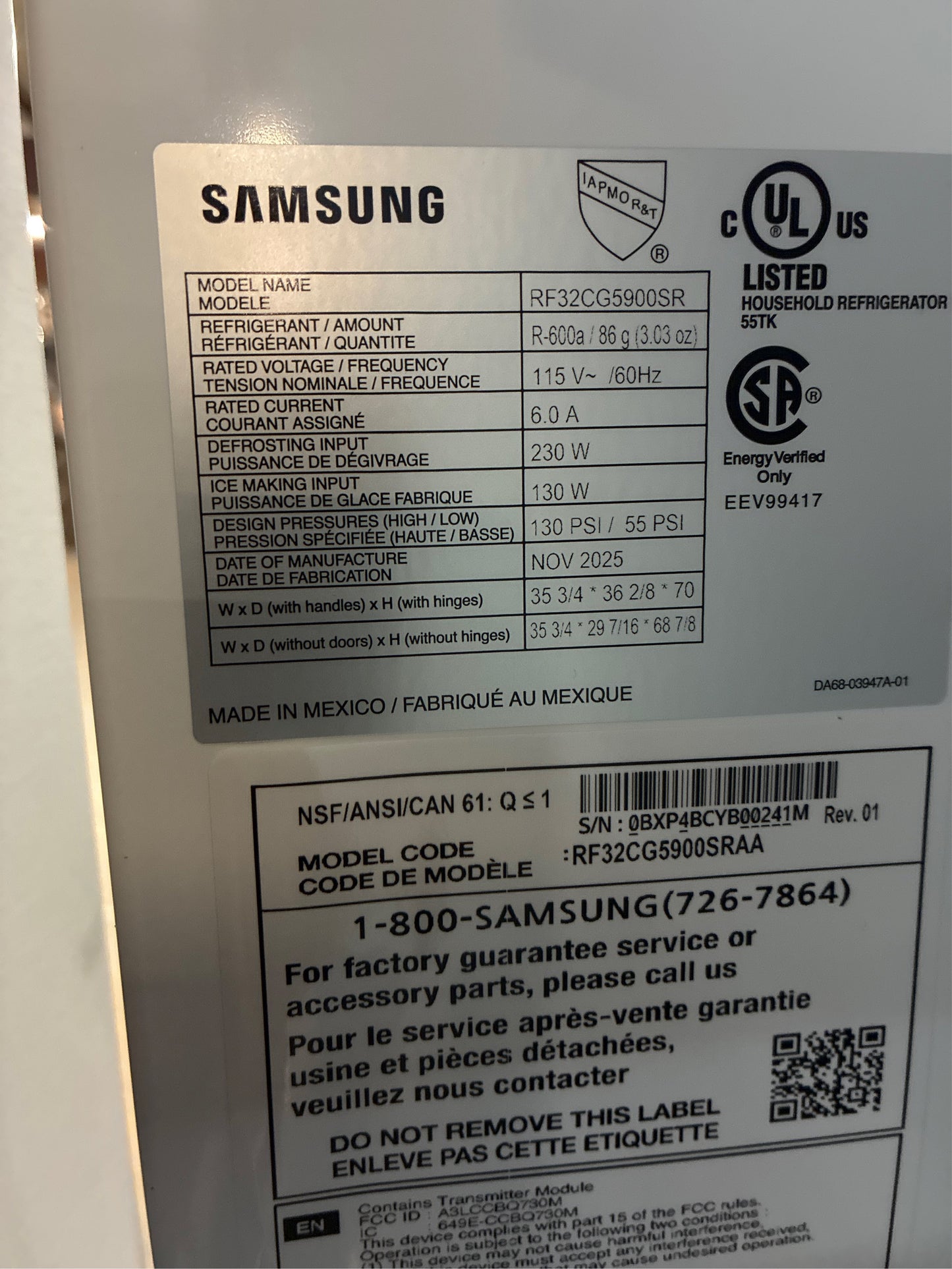Samsung 30 cu. ft., 3-Door French Door Refrigerator