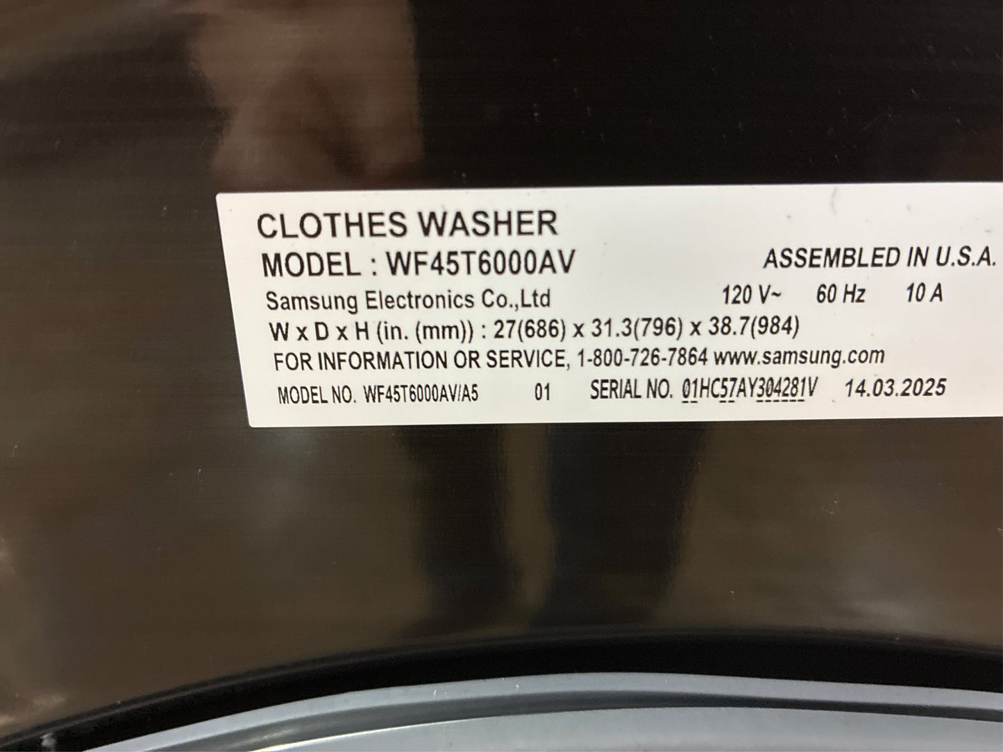 4.5 cu. ft. High-Efficiency Front Load Washer